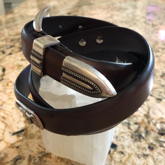 Ducks🦆Unlimited Longhorn Belt Brown Italian Saddle Leather Texas Longhorn🦆40 - Picture 5 of 8